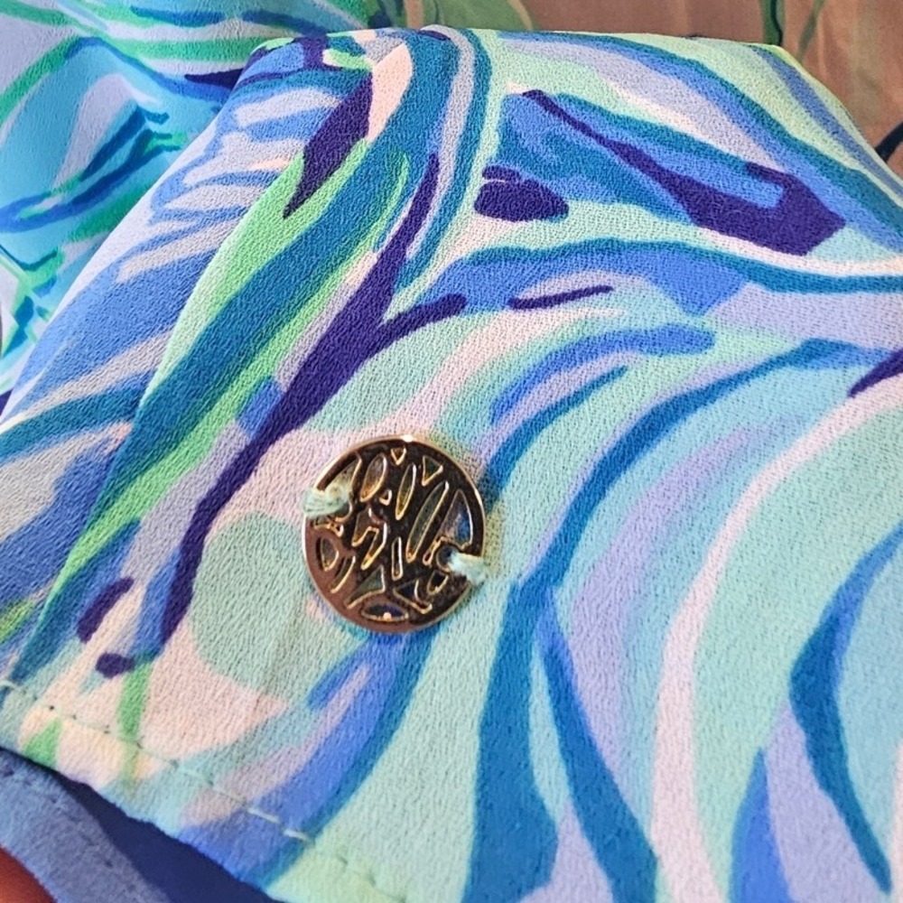 Lilly Pulitzer Reversible Sleeveless V‎ Neck Tank Top Floral Blue Size Small - Picture 5 of 6